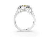 White gold Fancy Yellow Oval  Halo Diamond Engagement Ring with Split Shank and Four-Prong Setting_59
