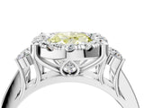 White gold Fancy Yellow Oval  Halo Diamond Engagement Ring with Split Shank and Four-Prong Setting_59
