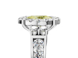 White gold Fancy Yellow Oval  Halo Diamond Engagement Ring with Split Shank and Four-Prong Setting_61
