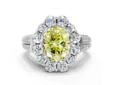 White gold Fancy Yellow Oval  Halo Diamond Engagement Ring with Split Shank and Prong Setting_66