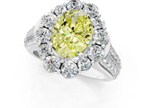 White gold Fancy Yellow Oval  Halo Diamond Engagement Ring with Split Shank and Prong Setting_66
