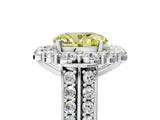 White gold Fancy Yellow Oval  Halo Diamond Engagement Ring with Split Shank and Prong Setting_71