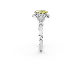 White gold Fancy Yellow Oval  Halo Diamond Engagement Ring with Vintage-Inspired Band and Four-Prong Setting_5