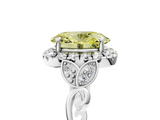 White gold Fancy Yellow Oval  Halo Diamond Engagement Ring with Vintage-Inspired Band and Four-Prong Setting_8