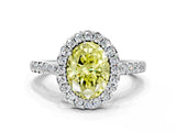 White gold Fancy Yellow Oval  Halo Diamond Pavé Solitaire Ring_39