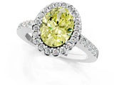 White gold Fancy Yellow Oval  Halo Diamond Pavé Solitaire Ring_40