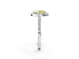 White gold Fancy Yellow Oval  Halo Diamond Pavé Solitaire Ring_41
