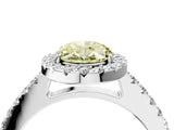 White gold Fancy Yellow Oval  Halo Diamond Pavé Solitaire Ring_43