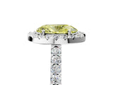 White gold Fancy Yellow Oval  Halo Diamond Pavé Solitaire Ring_44