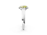 White gold Fancy Yellow Oval  Halo Diamond Ring with Cathedral Band and Four-Prong Setting_69