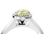 White gold Fancy Yellow Oval  Halo Diamond Ring with Cathedral Band and Four-Prong Setting_72