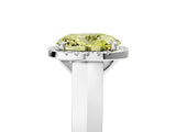 White gold Fancy Yellow Oval  Halo Diamond Ring with Cathedral Band and Four-Prong Setting_73