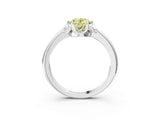 White gold Fancy Yellow Oval  Halo Diamond Ring with Round Cluster Setting, Solitaire Band, and Four-Prong Setting_52