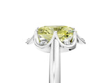 White gold Fancy Yellow Oval  Halo Diamond Ring with Round Cluster Setting, Solitaire Band, and Four-Prong Setting_54