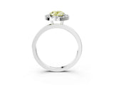 White gold Fancy Yellow Oval  Halo Diamond Solitaire with Pavé Band and Four-Prong Setting_87