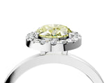 White gold Fancy Yellow Oval  Halo Diamond Solitaire with Pavé Band and Four-Prong Setting_88