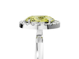 White gold Fancy Yellow Oval  Halo Diamond Solitaire with Pavé Band and Four-Prong Setting_89