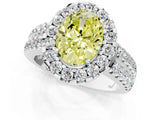 White gold Fancy Yellow Oval  Halo Diamond Split Shank Engagement Ring with Prong Setting_40