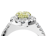 White gold Fancy Yellow Oval  Halo Diamond Split Shank Engagement Ring with Prong Setting_43