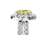 White gold Fancy Yellow Oval  Halo Diamond Split Shank Engagement Ring with Prong Setting_44