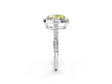 White gold Fancy Yellow Oval  Halo Pavé Diamond Engagement Ring with Bezel Setting_51