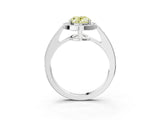 White gold Fancy Yellow Oval  Halo Pavé Diamond Engagement Ring with Bezel Setting_52