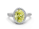 White gold Fancy Yellow Oval  Halo Pavé Diamond Engagement Ring with Four-Prong Setting_27