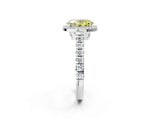 White gold Fancy Yellow Oval  Halo Pavé Diamond Engagement Ring with Four-Prong Setting_28
