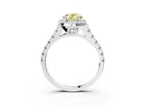 White gold Fancy Yellow Oval  Halo Pavé Diamond Engagement Ring with Four-Prong Setting_29