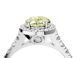 White gold Fancy Yellow Oval  Halo Pavé Diamond Engagement Ring with Four-Prong Setting_30