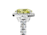 White gold Fancy Yellow Oval  Halo Pavé Diamond Engagement Ring with Four-Prong Setting_31