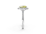 White gold Fancy Yellow Oval  Halo Pavé Diamond Engagement Ring with Four-Prong Setting_5
