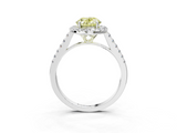 White gold Fancy Yellow Oval  Halo Pavé Diamond Engagement Ring with Four-Prong Setting_6