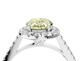 White gold Fancy Yellow Oval  Halo Pavé Diamond Engagement Ring with Four-Prong Setting_7