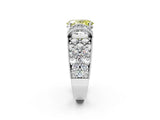 White gold Fancy Yellow Oval  Halo Pave Diamond Engagement Ring with Milgrain Detailing_50