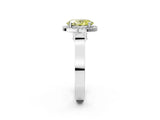 White gold Fancy Yellow Oval  Halo Pave Split Shank Prong Setting Ring_83