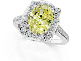 White gold Fancy Yellow Oval  Halo Round Diamond Pave Band with Four-Prong Setting_51
