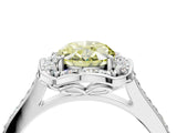 White gold Fancy Yellow Oval  Halo Round Diamond Pave Band with Four-Prong Setting_54