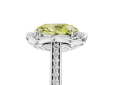 White gold Fancy Yellow Oval  Halo Round Diamond Pave Band with Four-Prong Setting_55