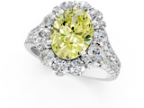 White gold Fancy Yellow Oval  Halo Split Shank Diamond Engagement Ring with Pave Band and Four-Prong Setting_56