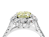 White gold Fancy Yellow Oval  Halo Split Shank Diamond Engagement Ring with Pave Band and Four-Prong Setting_57