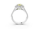 White gold Fancy Yellow Oval  Halo Split Shank Diamond Engagement Ring with Pave Band and Four-Prong Setting_58