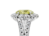 White gold Fancy Yellow Oval  Halo Split Shank Diamond Engagement Ring with Pave Band and Four-Prong Setting_60