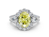 White gold Fancy Yellow Oval  Halo Split Shank Diamond Engagement Ring with Prong Setting_20