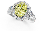 White gold Fancy Yellow Oval  Halo Split Shank Diamond Engagement Ring with Prong Setting_21