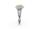 White gold Fancy Yellow Oval  Halo Split Shank Diamond Engagement Ring with Prong Setting_22