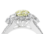White gold Fancy Yellow Oval  Halo Split Shank Diamond Engagement Ring with Prong Setting_24
