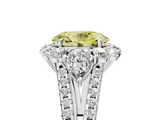 White gold Fancy Yellow Oval  Halo Split Shank Diamond Engagement Ring with Prong Setting_25