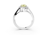 White gold Fancy Yellow Oval  Halo Split Shank Diamond Ring with Four-Prong Setting_35