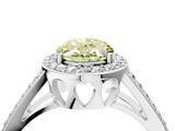 White gold Fancy Yellow Oval  Halo Split Shank Diamond Ring with Four-Prong Setting_36